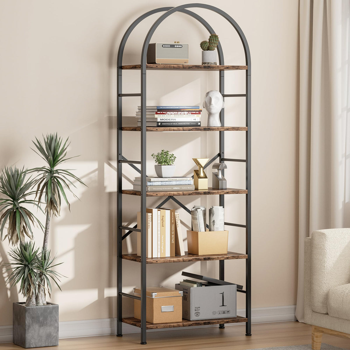 5 Tier Brown Bookshelf L753485