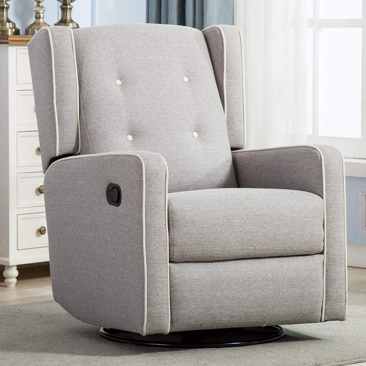 Grey Swivel Rocker Recliner Chair P69146