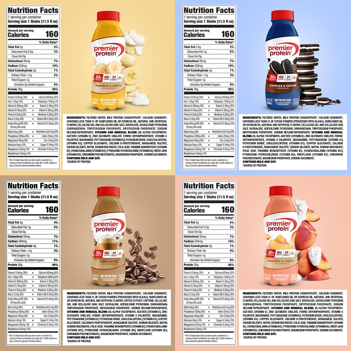30g High Protein Shake 8 Flavor Variety Pack Y804