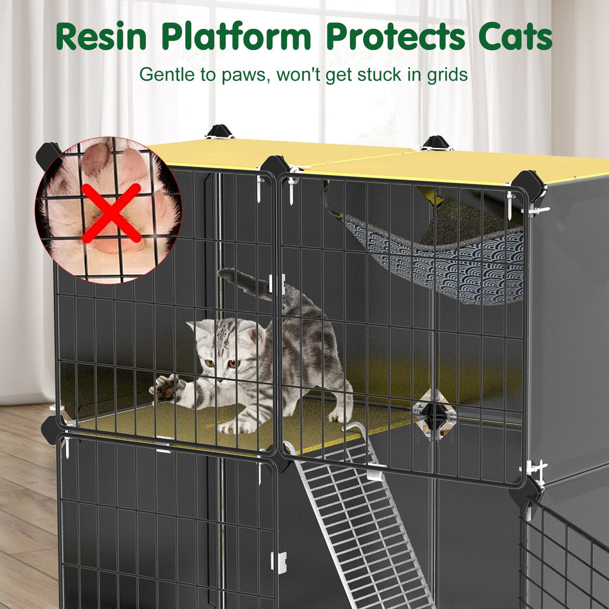 3-Tier Cat Cage with Litter Box V709