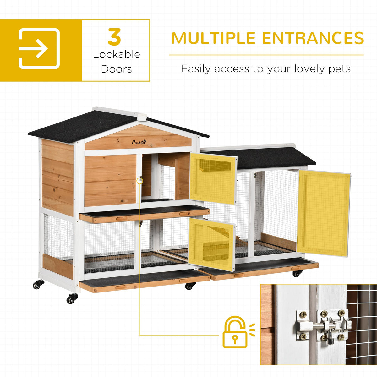 62" Rabbit Hutch with Wheels K3530