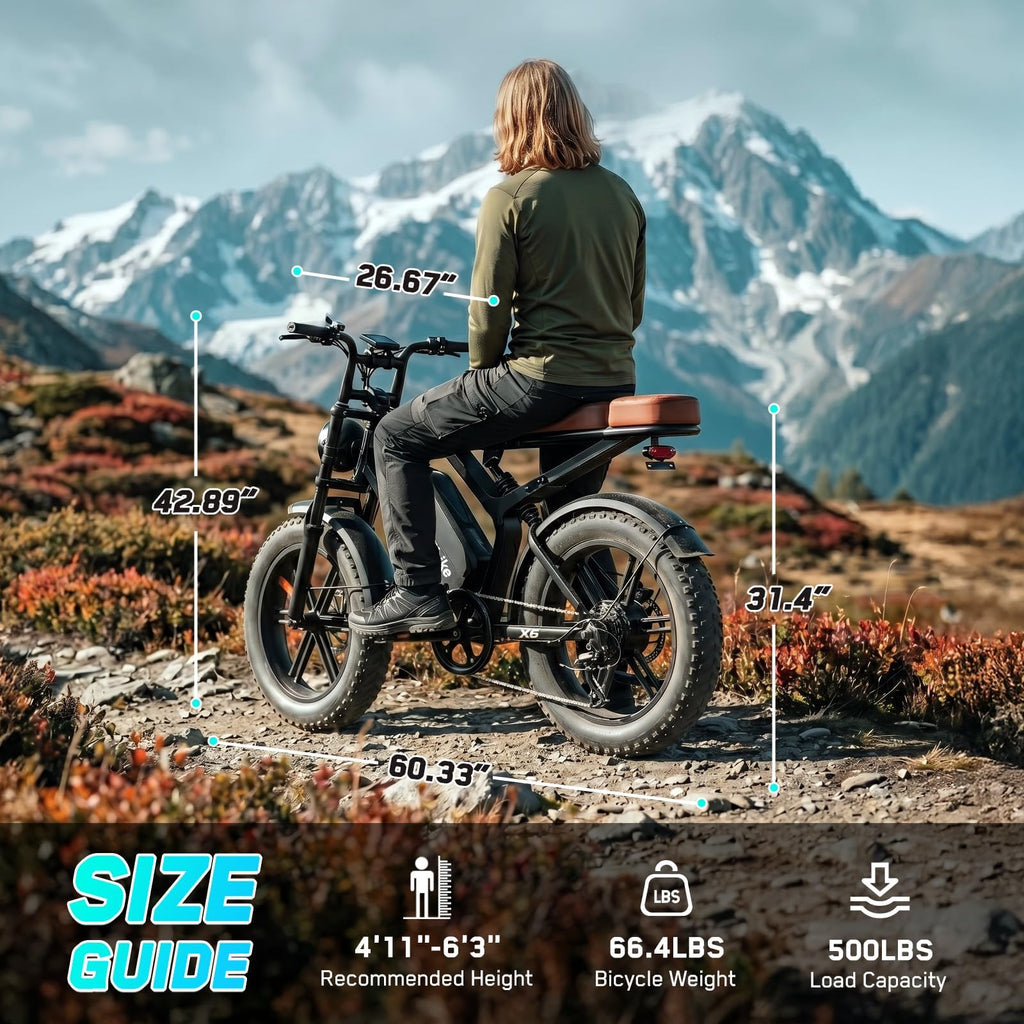 Electric Bike 48V 15 Ah Battery 2000W Peak Motor 28MPH T103