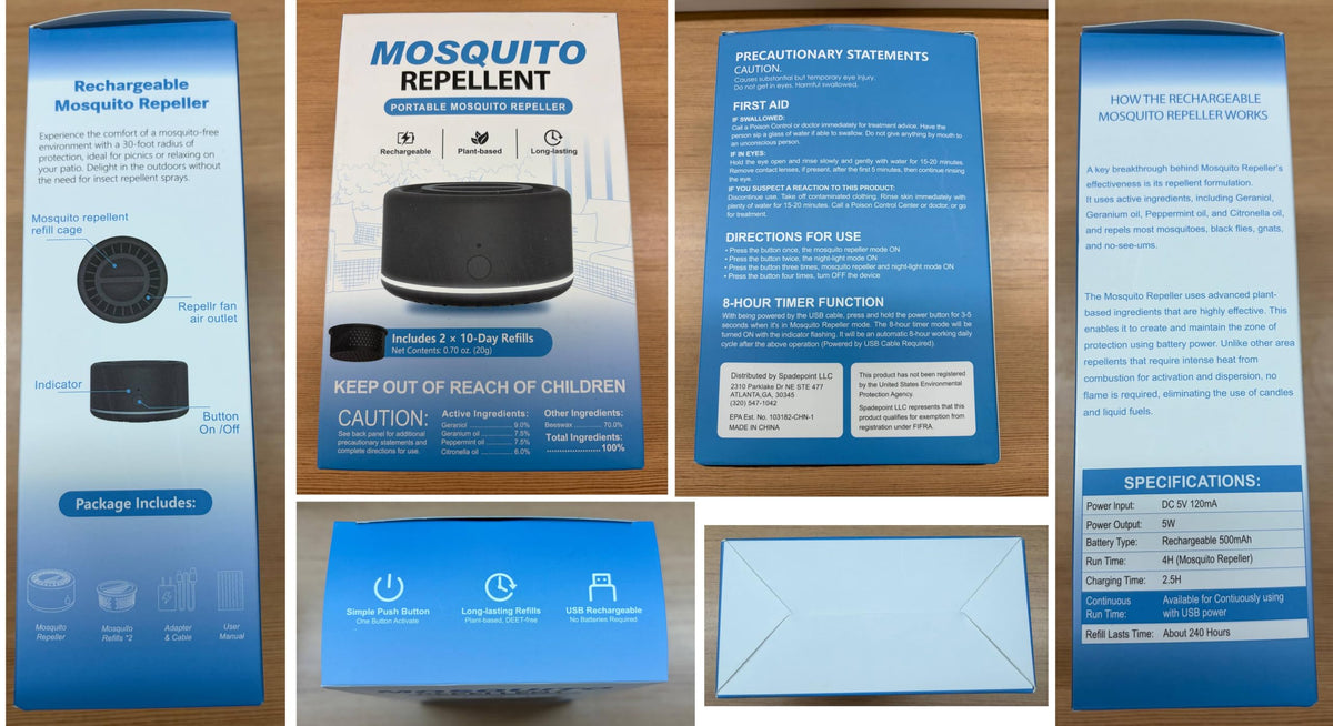 Rechargeable Mosquito Repeller with Refills Z615