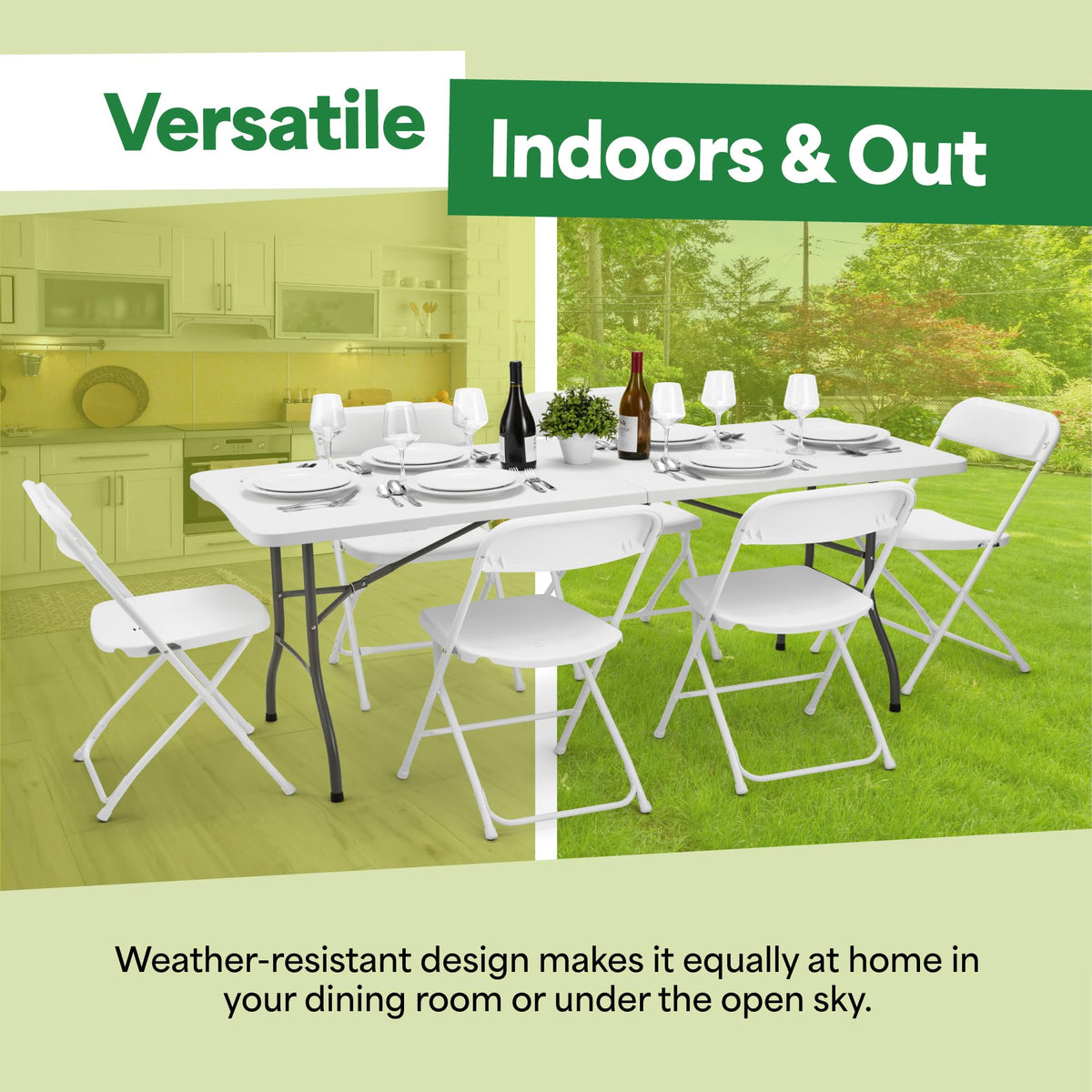 White 6ft Folding Table with Handle W530173
