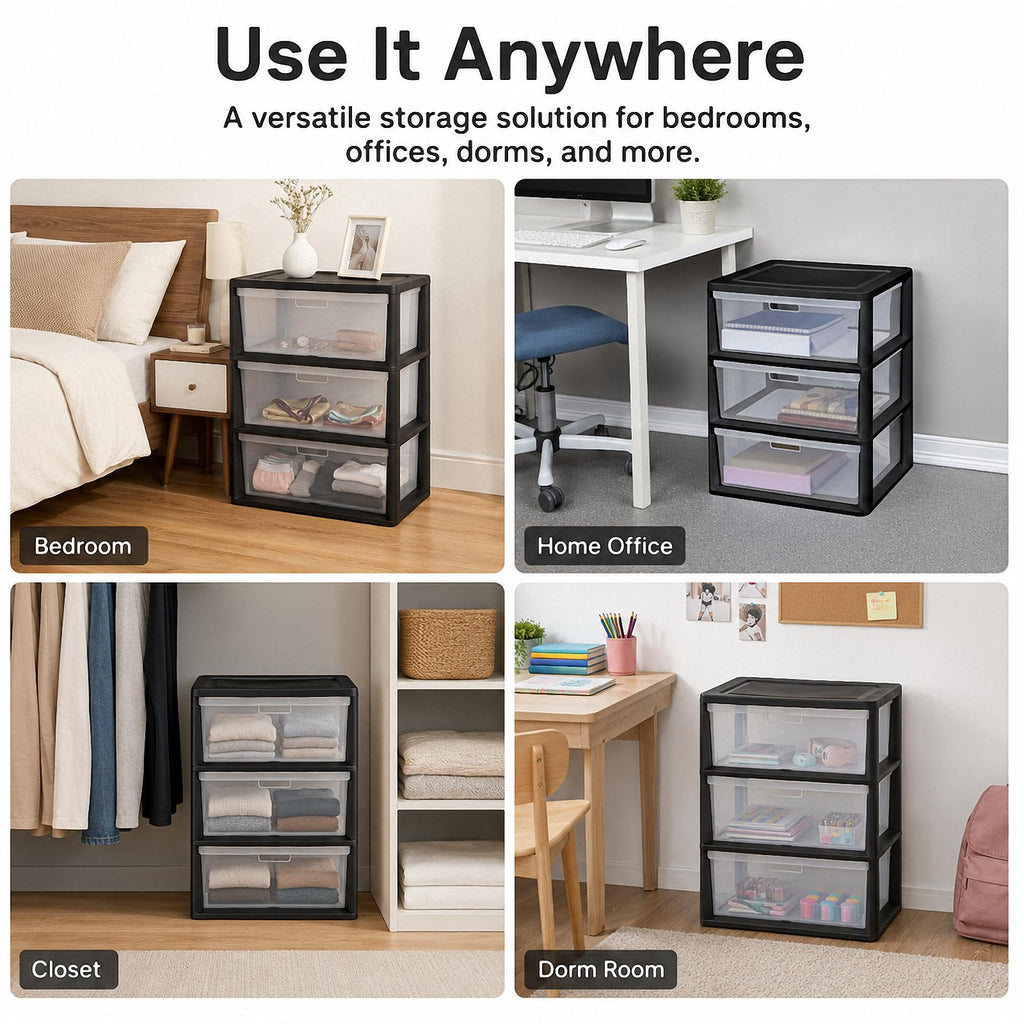 3 Drawer Plastic Storage Cart P969