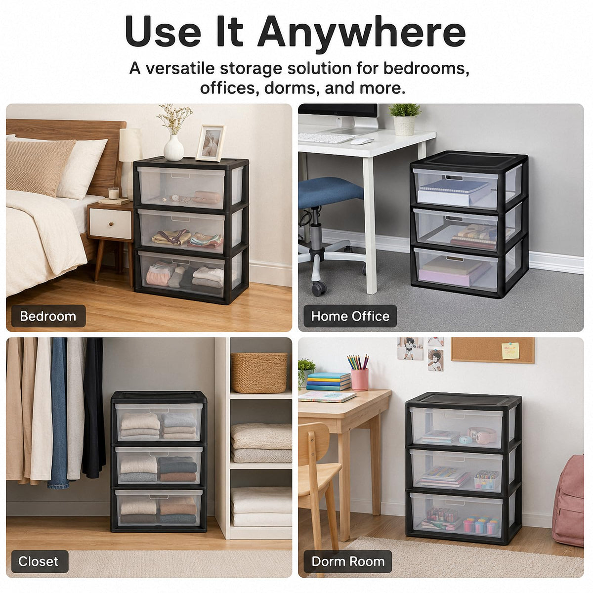 3 Drawer Plastic Storage Cart P969