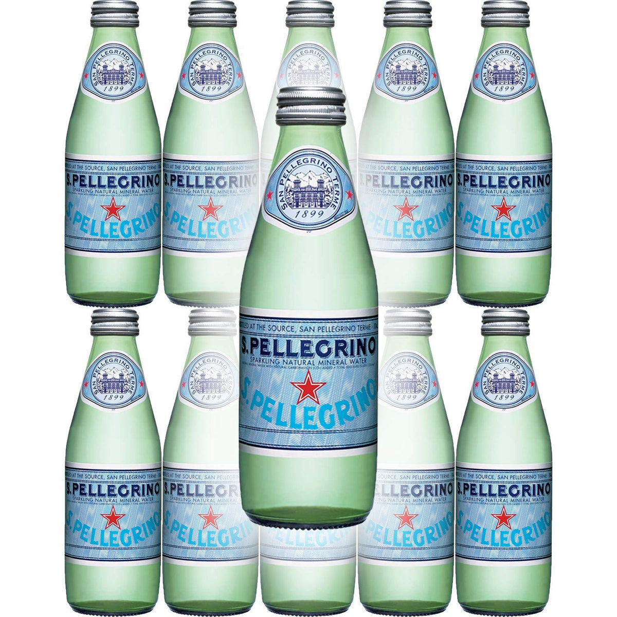Sparkling Natural Mineral Water 8.45oz Glass Bottle Pack of 10 I779096