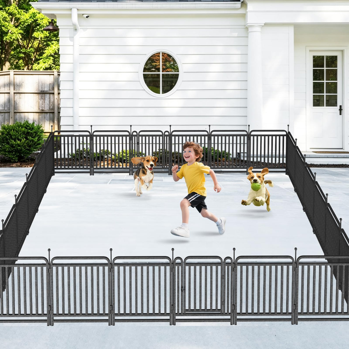 Dog Playpen Outdoor Silver 32'' 16 Panels 2 Gates S750053