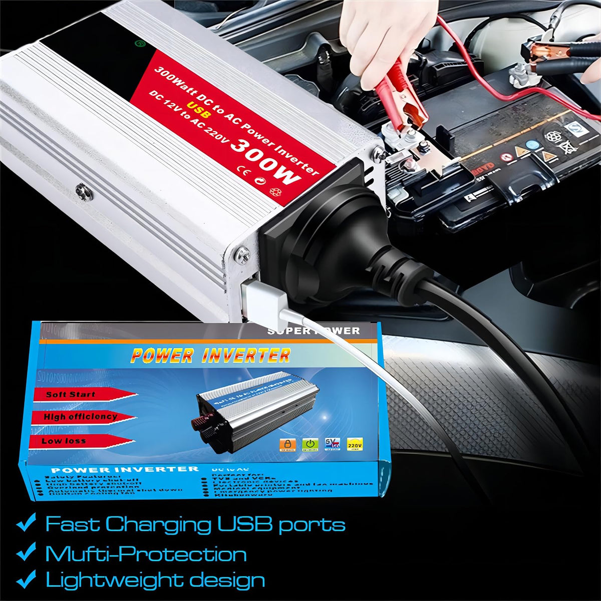 300W Off-Grid Solar Inverter Kit with 30A PWM Controller X6395