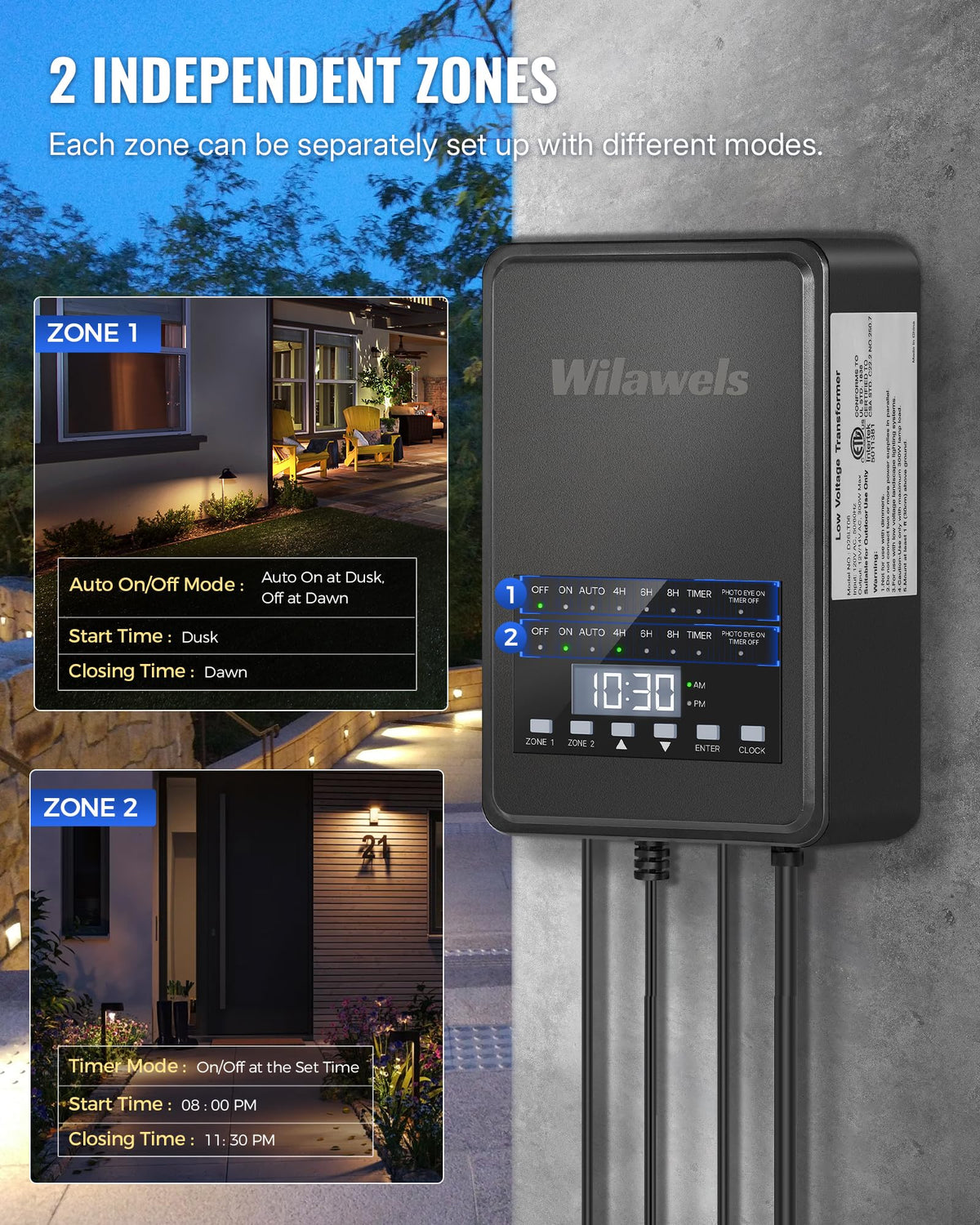 300W Low Voltage Landscape Transformer with Timer & Photocell Sensor K26289