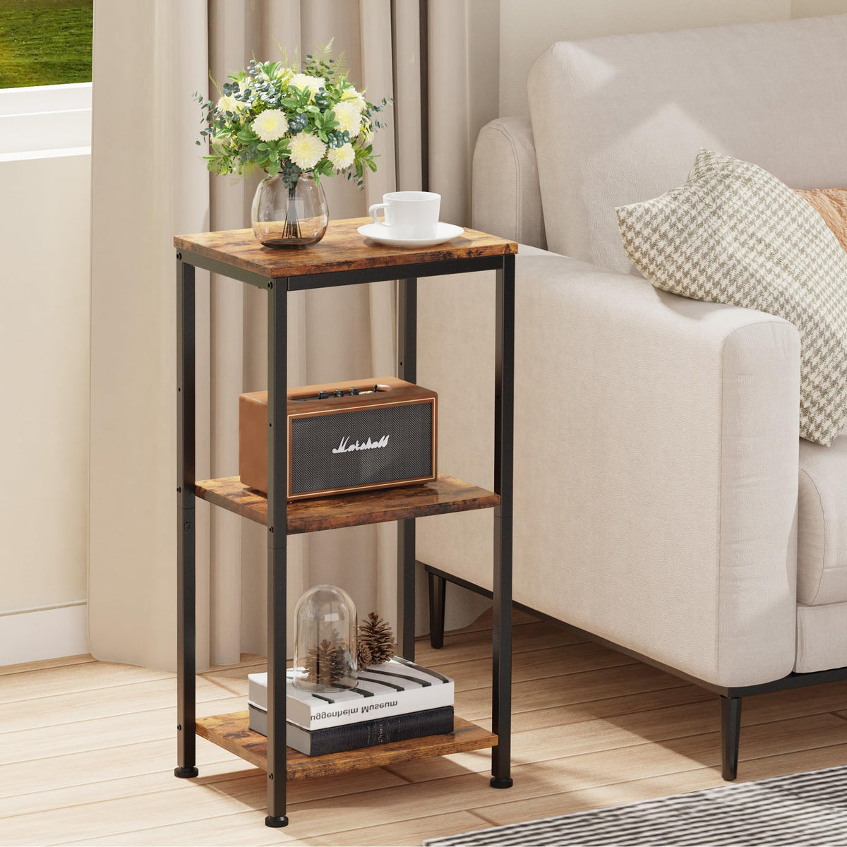 3 Tier End Table with Storage Shelves B3363