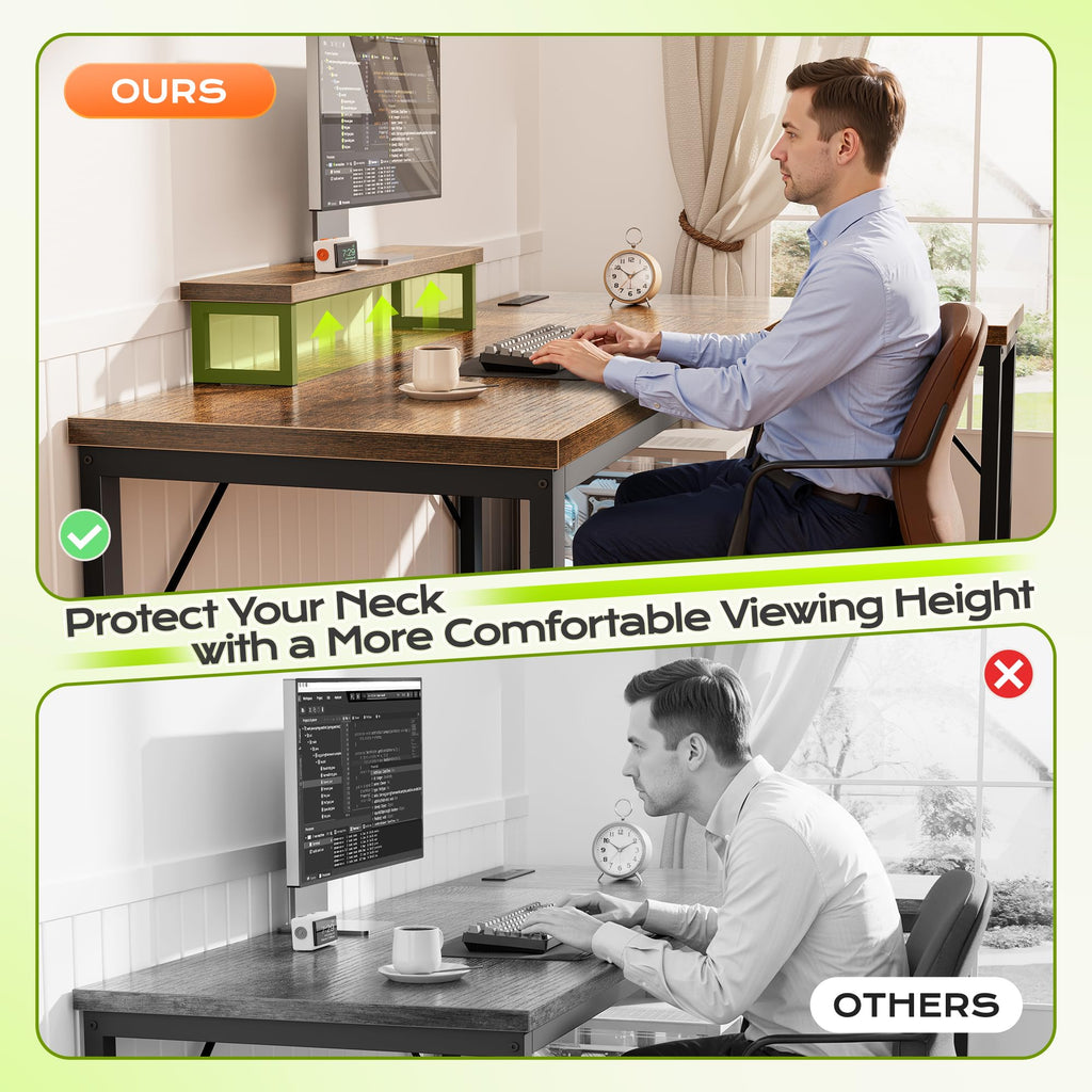 53" L Shaped Computer Desk with Outlets Y7393