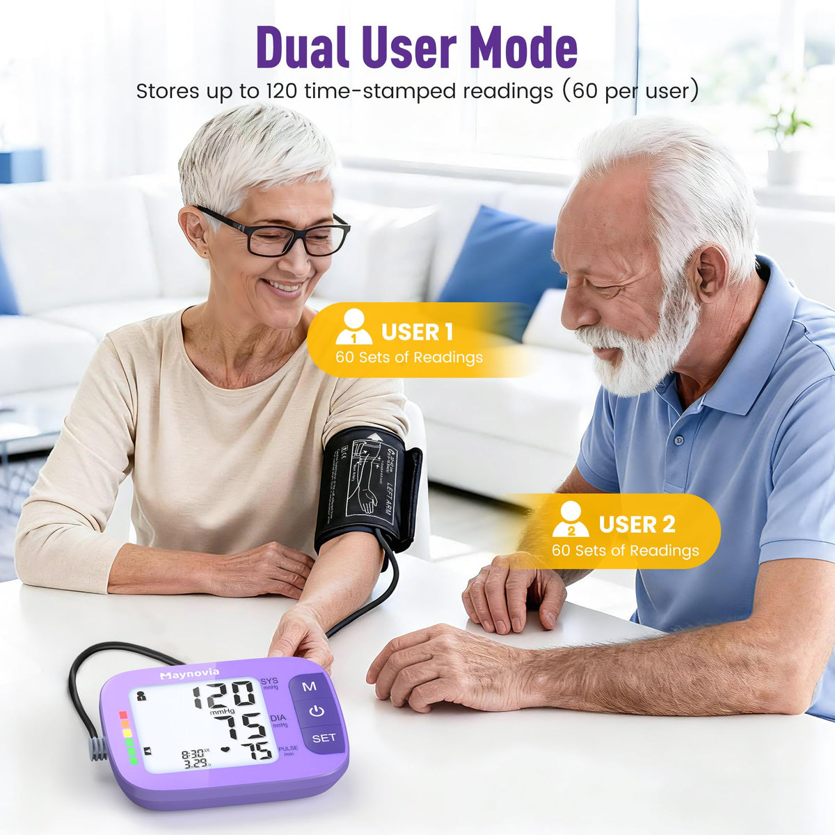 Upper Arm Blood Pressure Monitor 8.6-16.5 in Cuff Purple M678441
