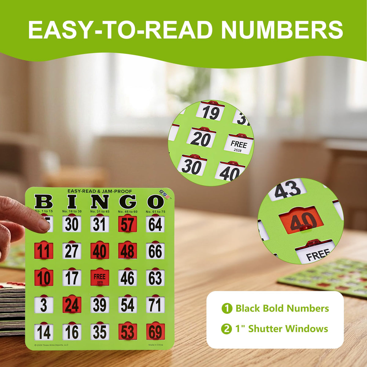 100-Pack Reusable Bingo Cards G338422