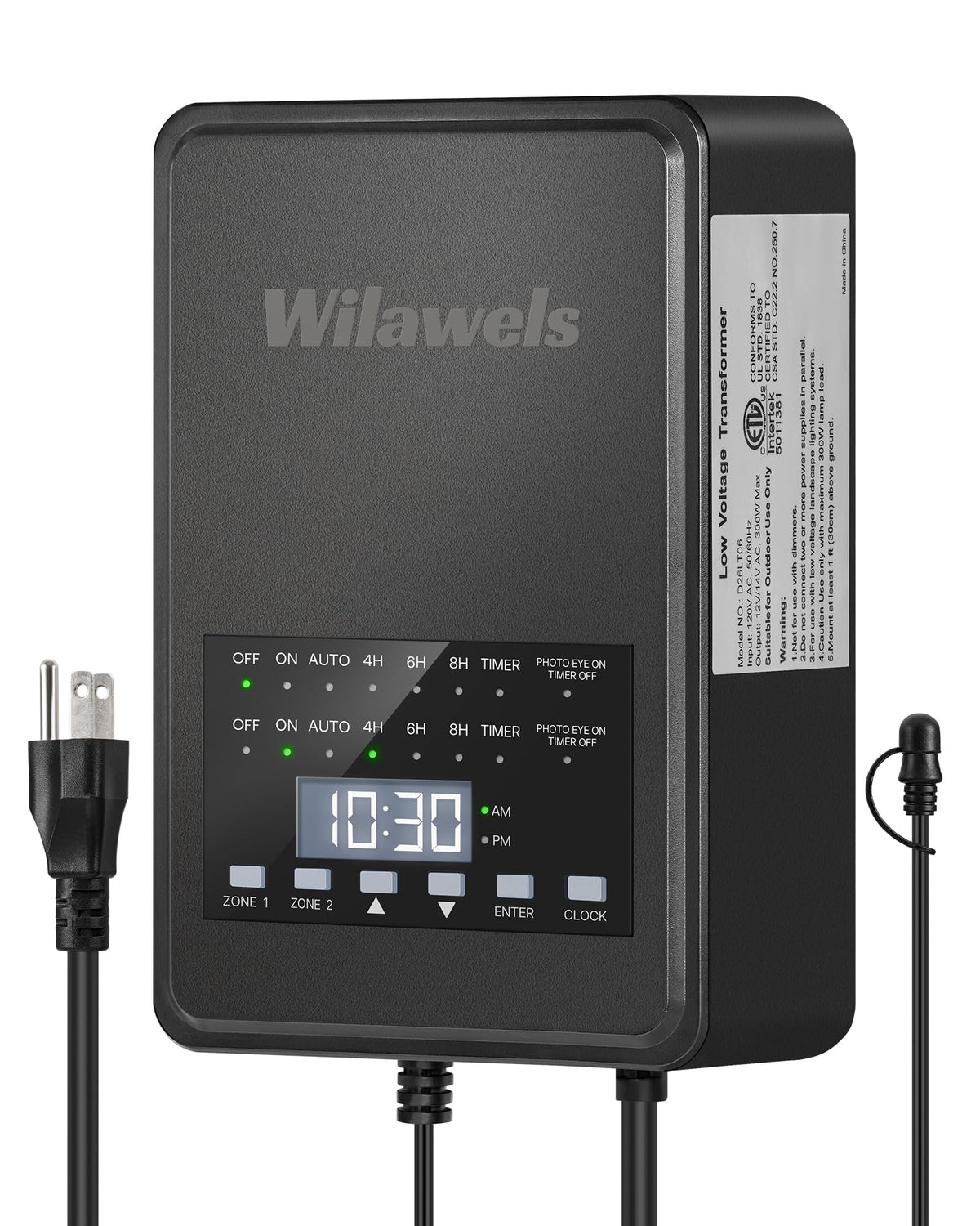 300W Low Voltage Landscape Transformer with Timer & Photocell Sensor K26289