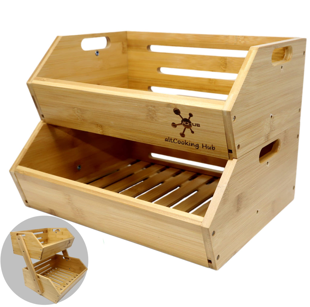 Bamboo Stacking Storage Bin A4917