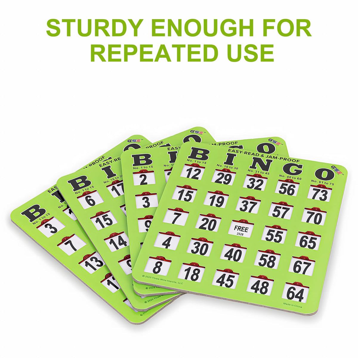 100-Pack Reusable Bingo Cards G338422