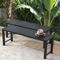 Black Set of 2 Metal Outdoor Backless Bench T33886
