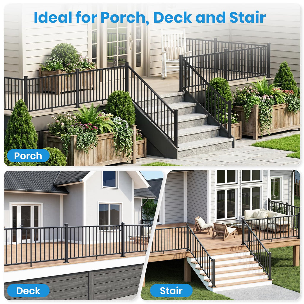 Black Aluminum Deck Railing Kit M409