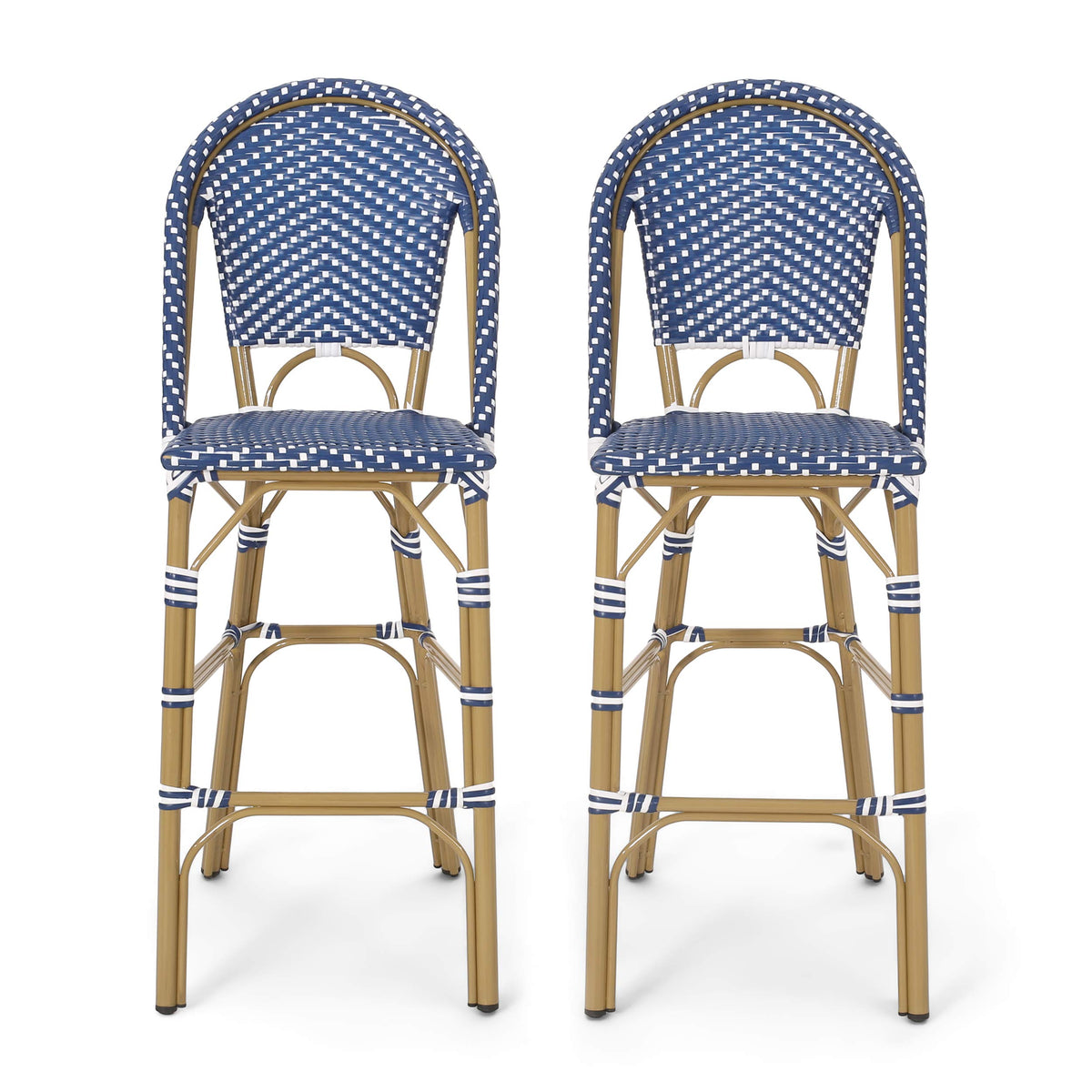 29.5" PE Rattan Bar Stool Set of 2 U457