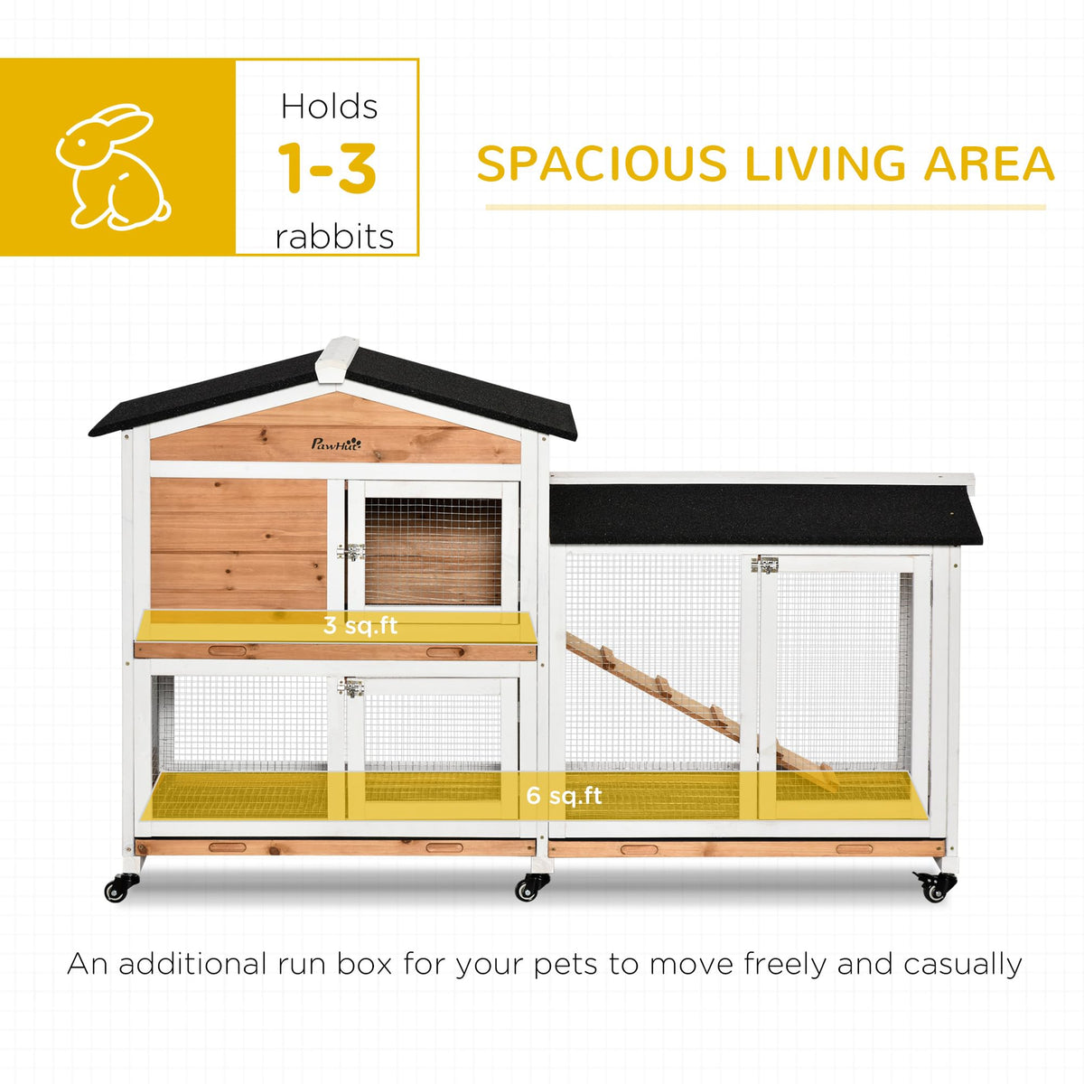 62" Rabbit Hutch with Wheels K3530
