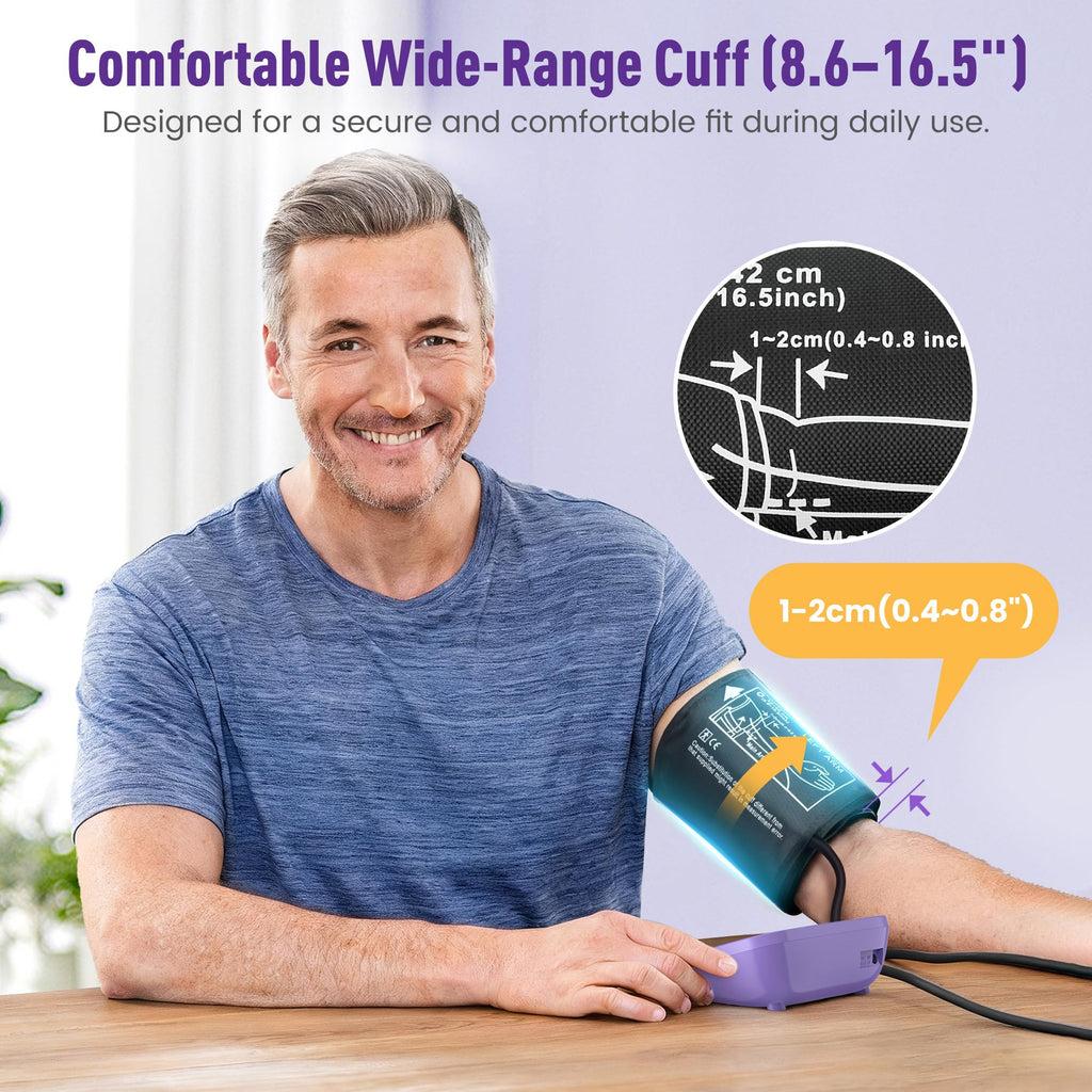 Upper Arm Blood Pressure Monitor 8.6-16.5 in Cuff Purple M678441