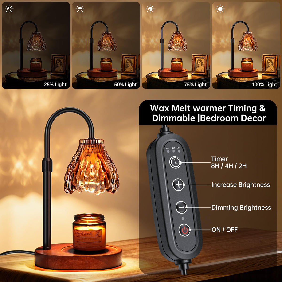 Candle Warmer Lamp with Timer Dimmable D2346
