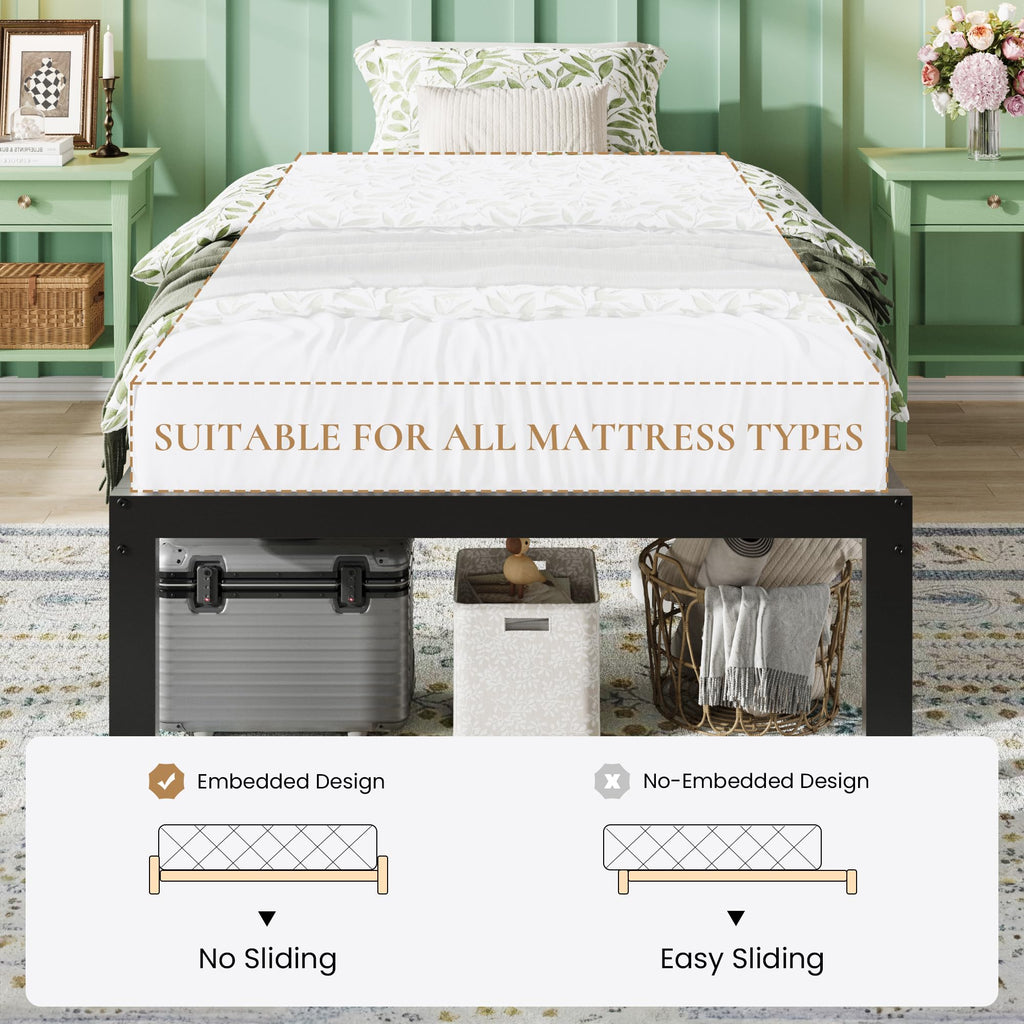 14 Inch Heavy Duty Twin Metal Bed Frame M937