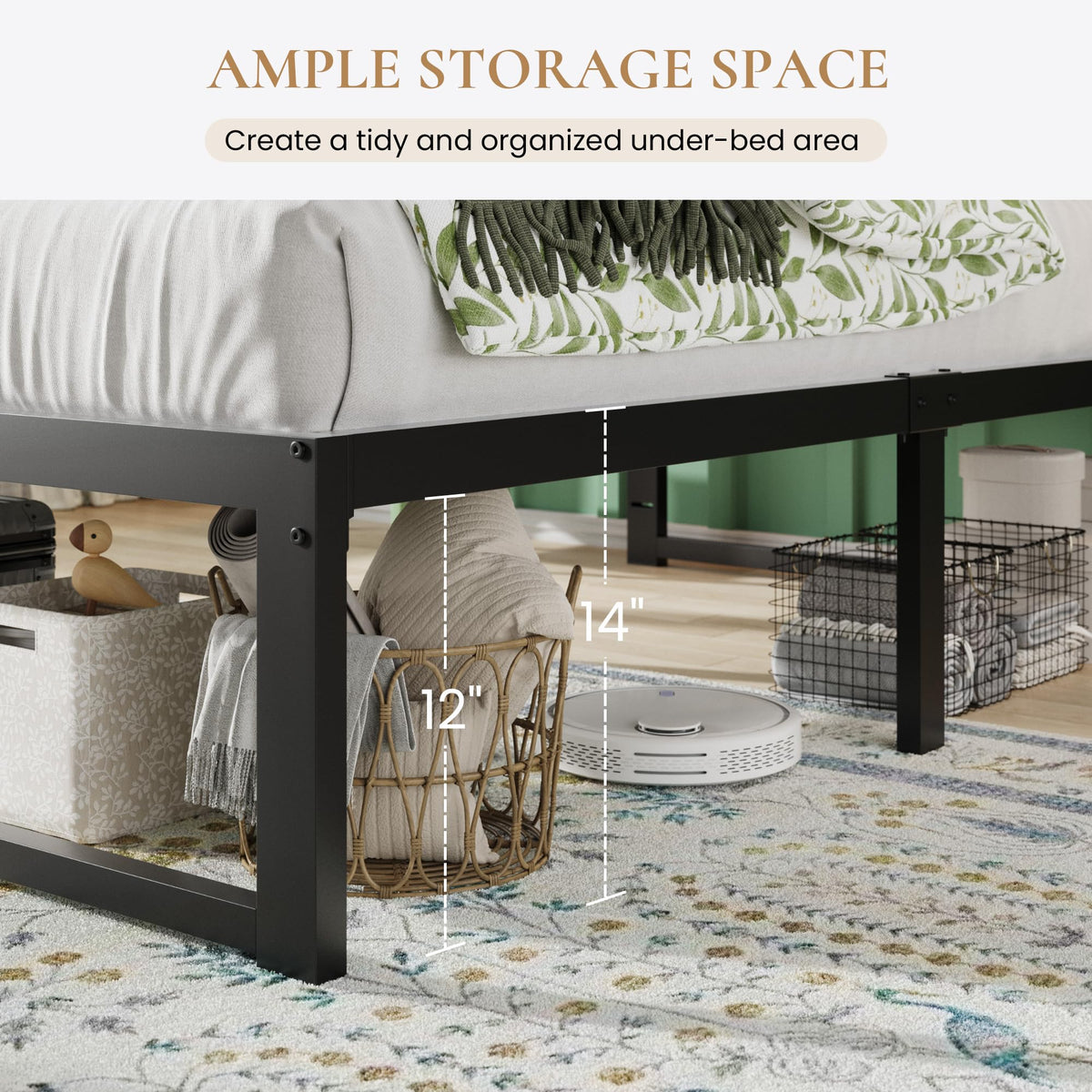 14 Inch Heavy Duty Twin Metal Bed Frame M937
