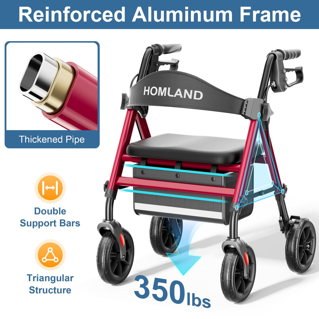 Foldable Walker with Seat, 17lb Lightweight I541