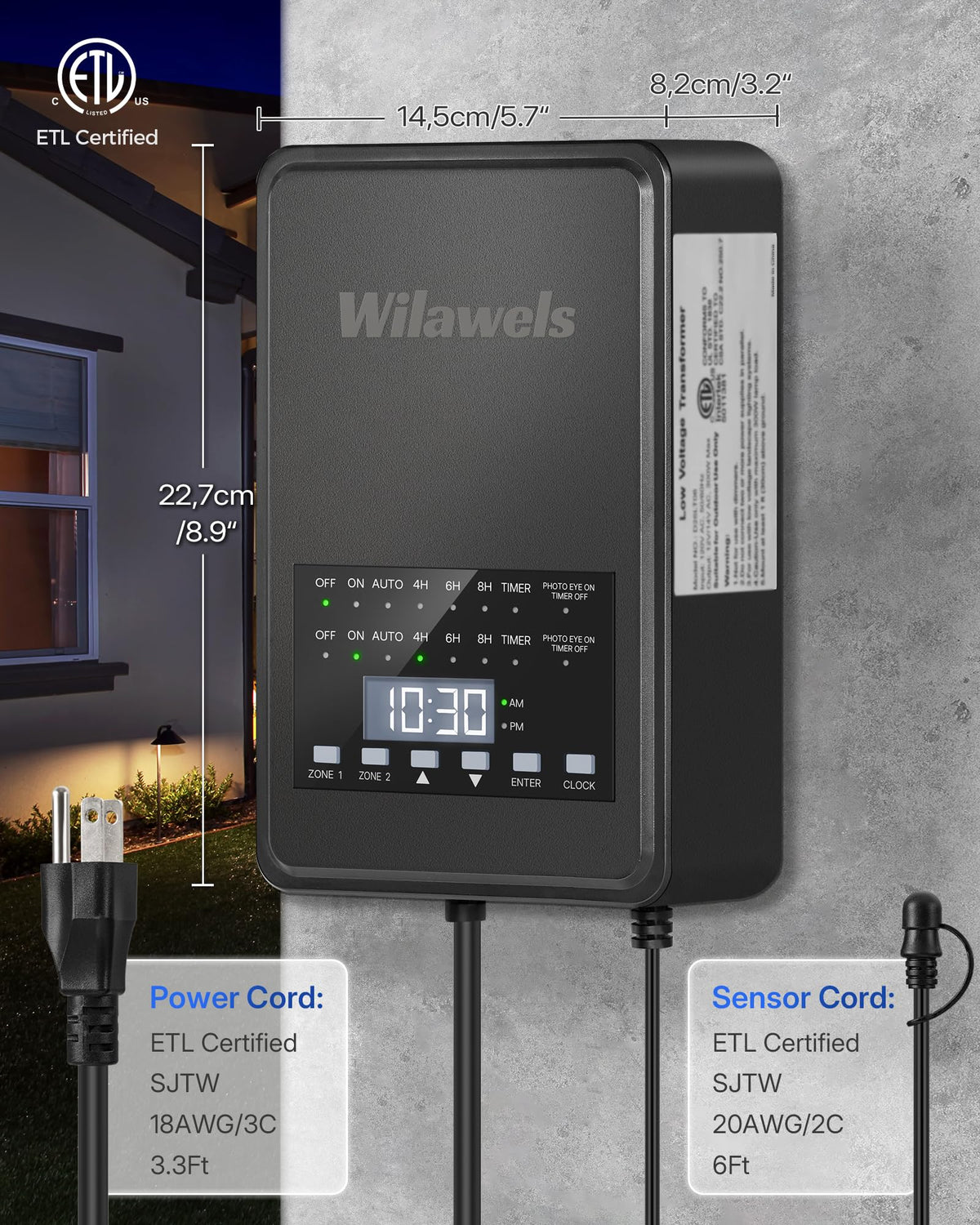 300W Low Voltage Landscape Transformer with Timer & Photocell Sensor K26289