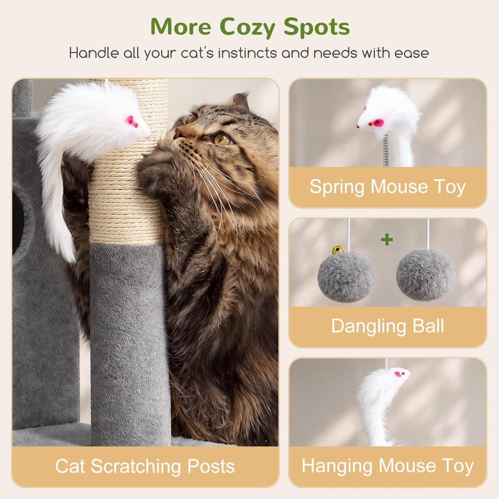 Light Grey Cat Tree Tower W201249
