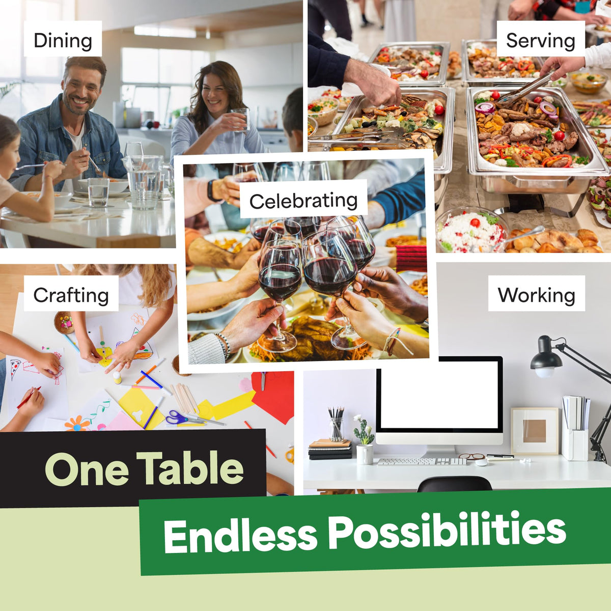 White 6ft Folding Table with Handle W530173