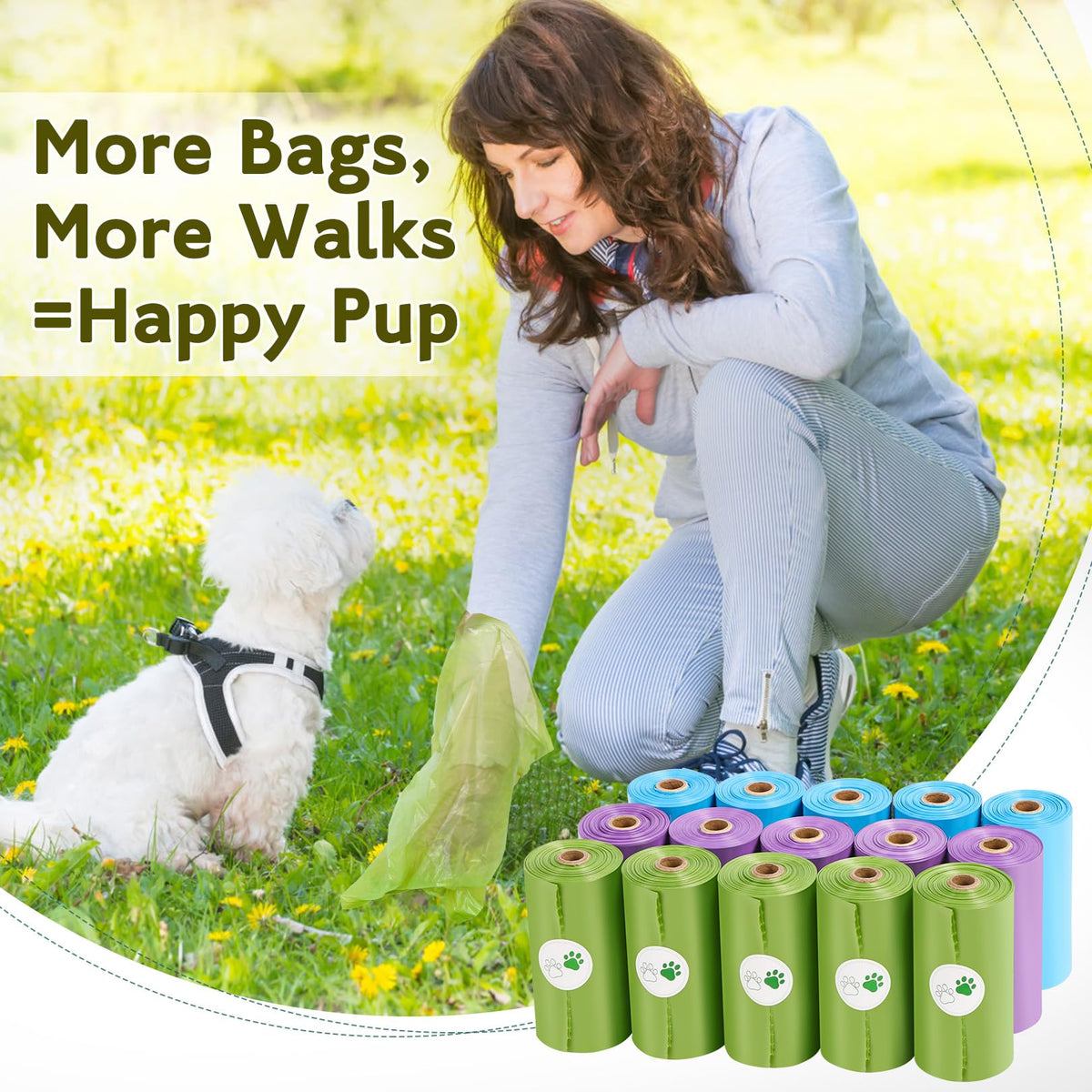 Extra Thick Leak Proof Unscented Dog Poop Bags 300 Count P33814