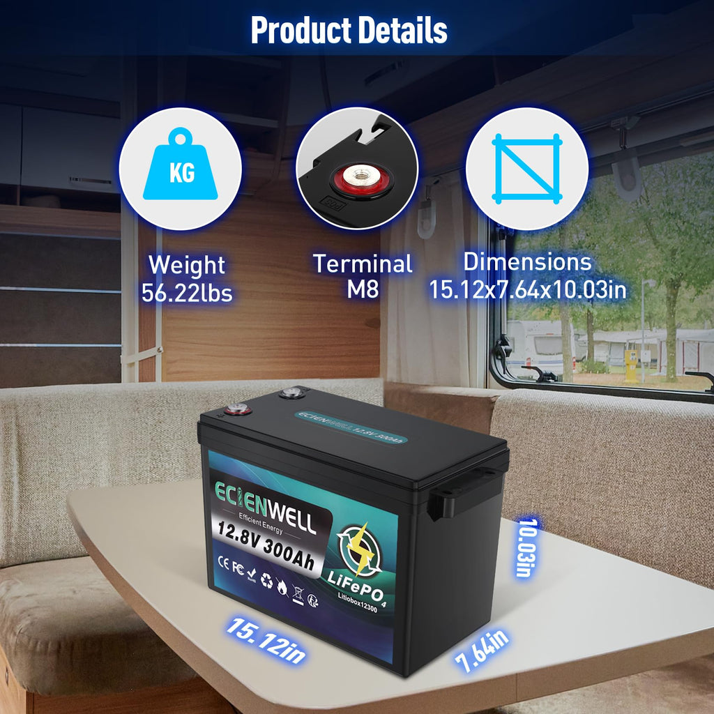 12V 300Ah Lithium LiFePO4 Battery with 200A BMS D3517