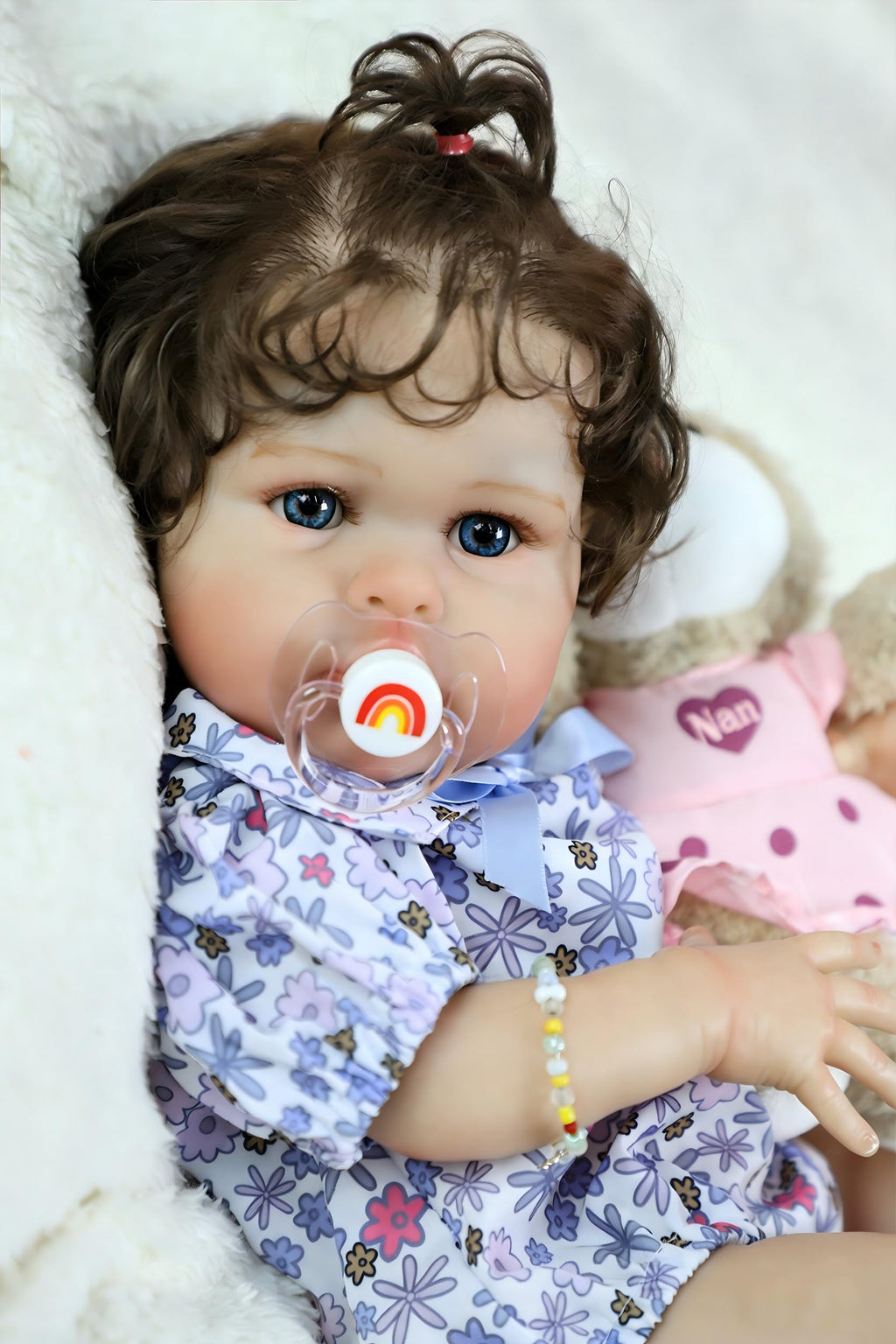 20 Inch Silicone Reborn Baby Doll with Curly Hair U155