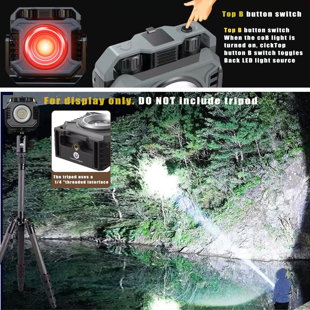 Rechargeable Magnetic COB Work Light 1500LM Waterproof Foldable S834
