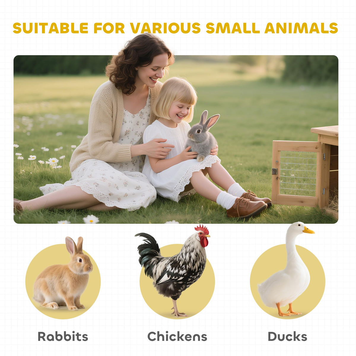62" Rabbit Hutch with Wheels K3530