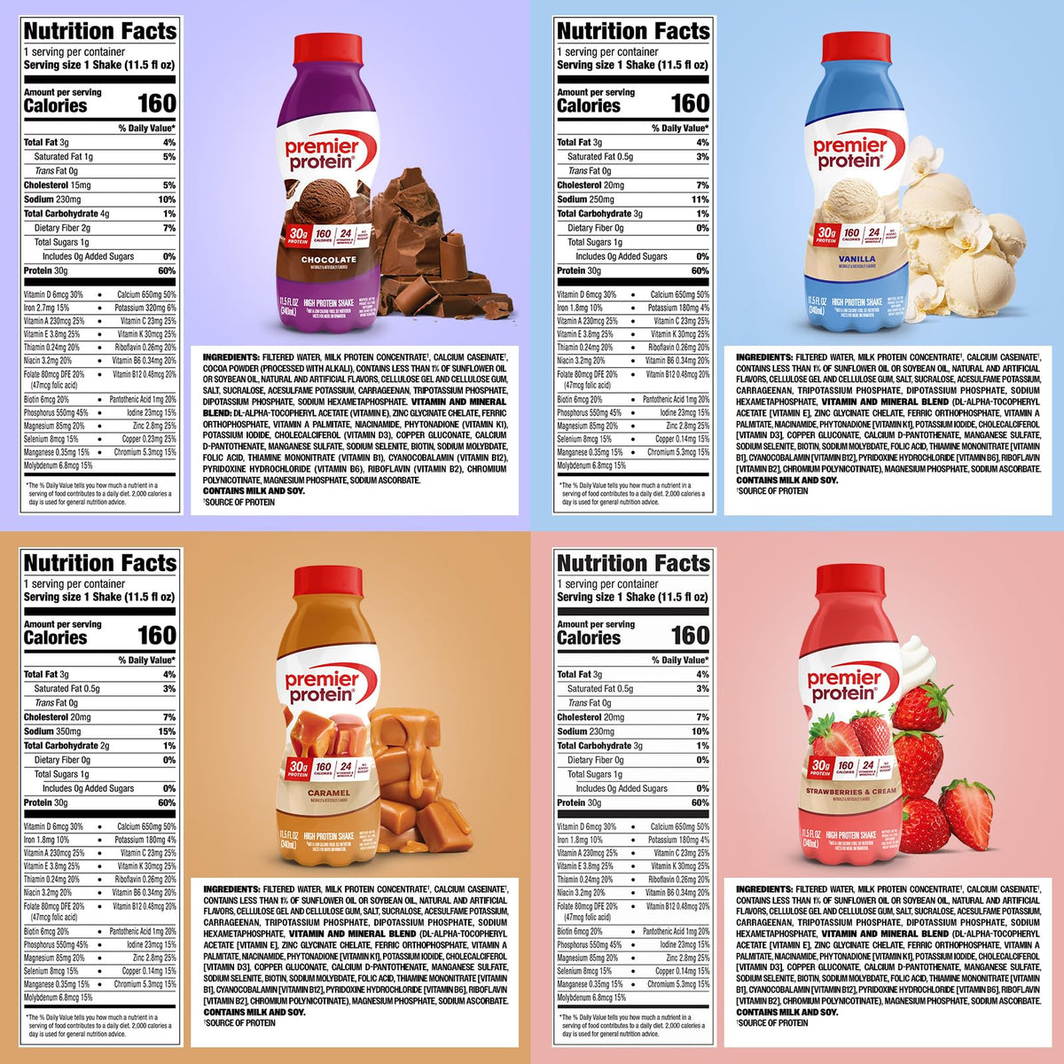 30g High Protein Shake 8 Flavor Variety Pack Y804