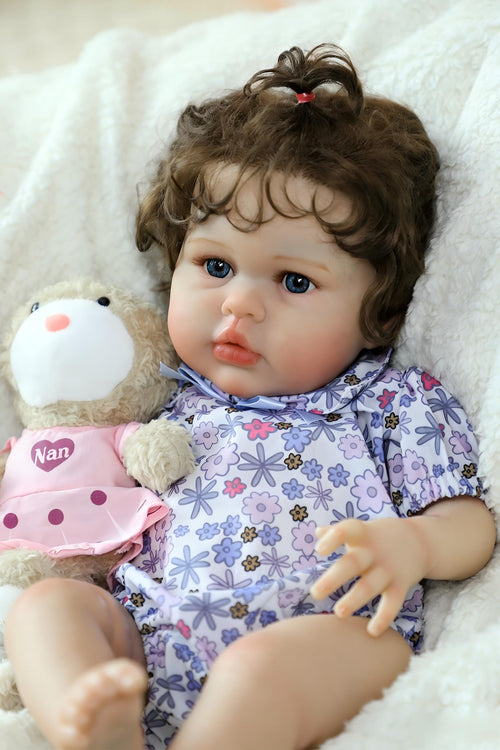 20 Inch Silicone Reborn Baby Doll with Curly Hair U155