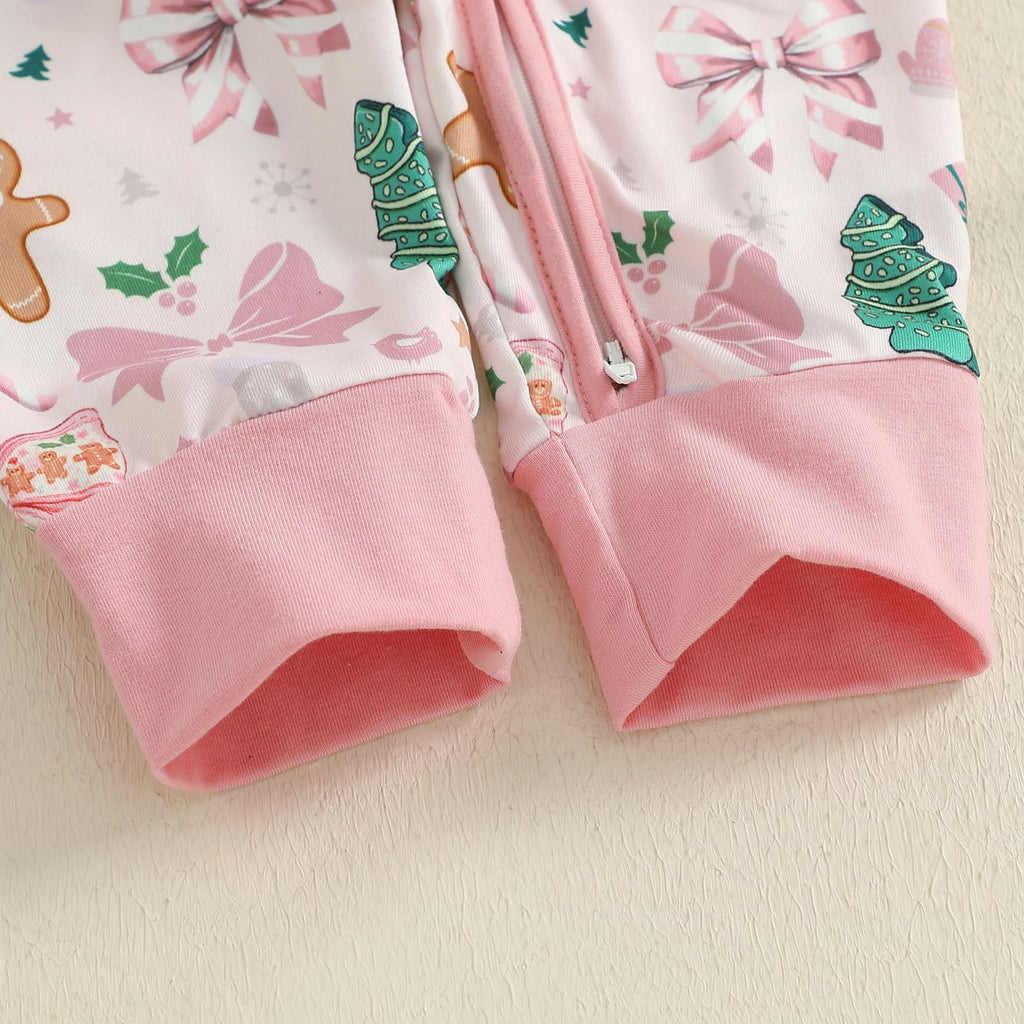 Newborn Christmas Zipper Jumpsuit Romper V3458
