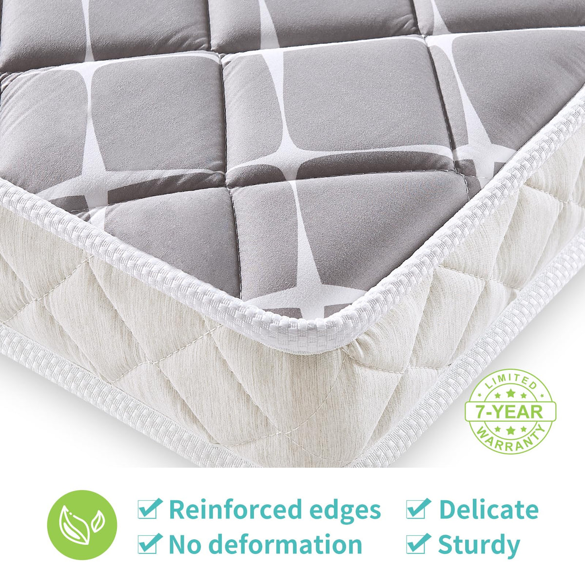 Hypoallergenic Baby Crib and Toddler Mattress 52" x 27.6" x 5" K165