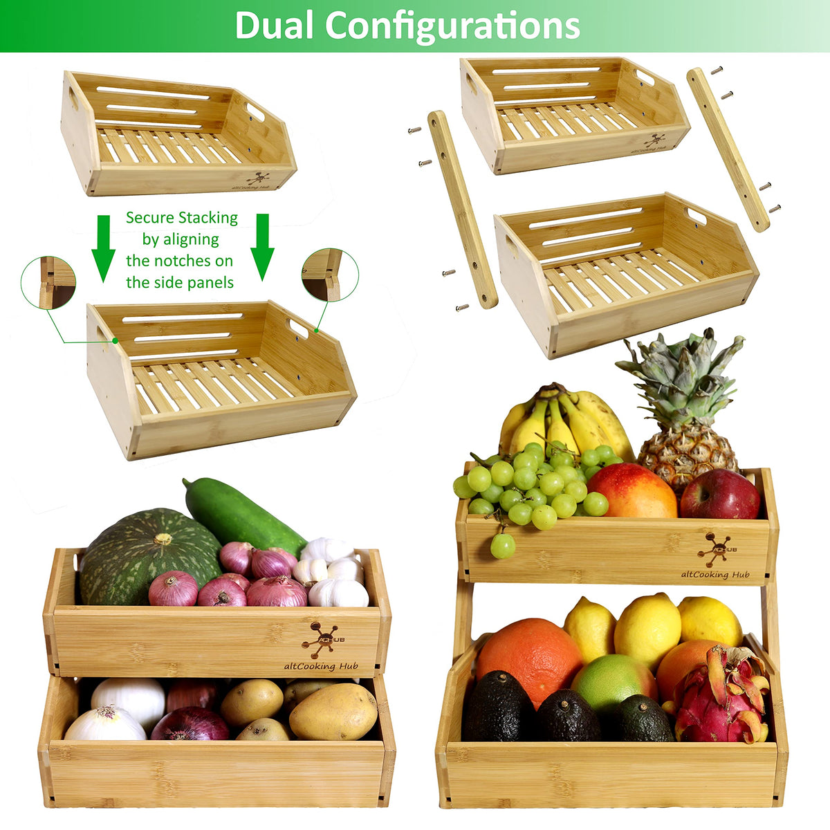 Bamboo Stacking Storage Bin A4917