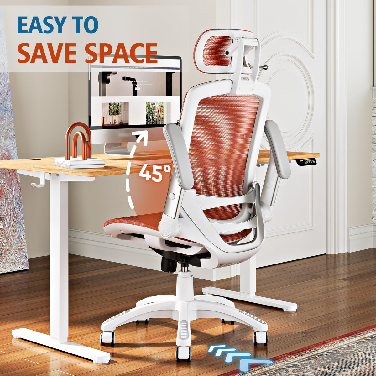 Ergonomic High Back Mesh Office Chair with Headrest and Flip-Up Arms Q85980