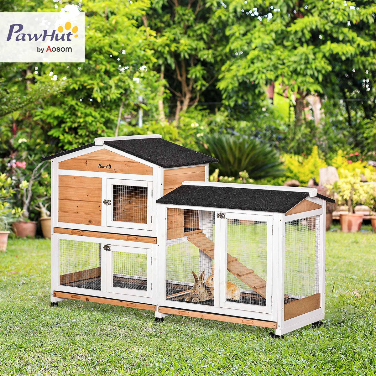 62" Rabbit Hutch with Wheels K3530