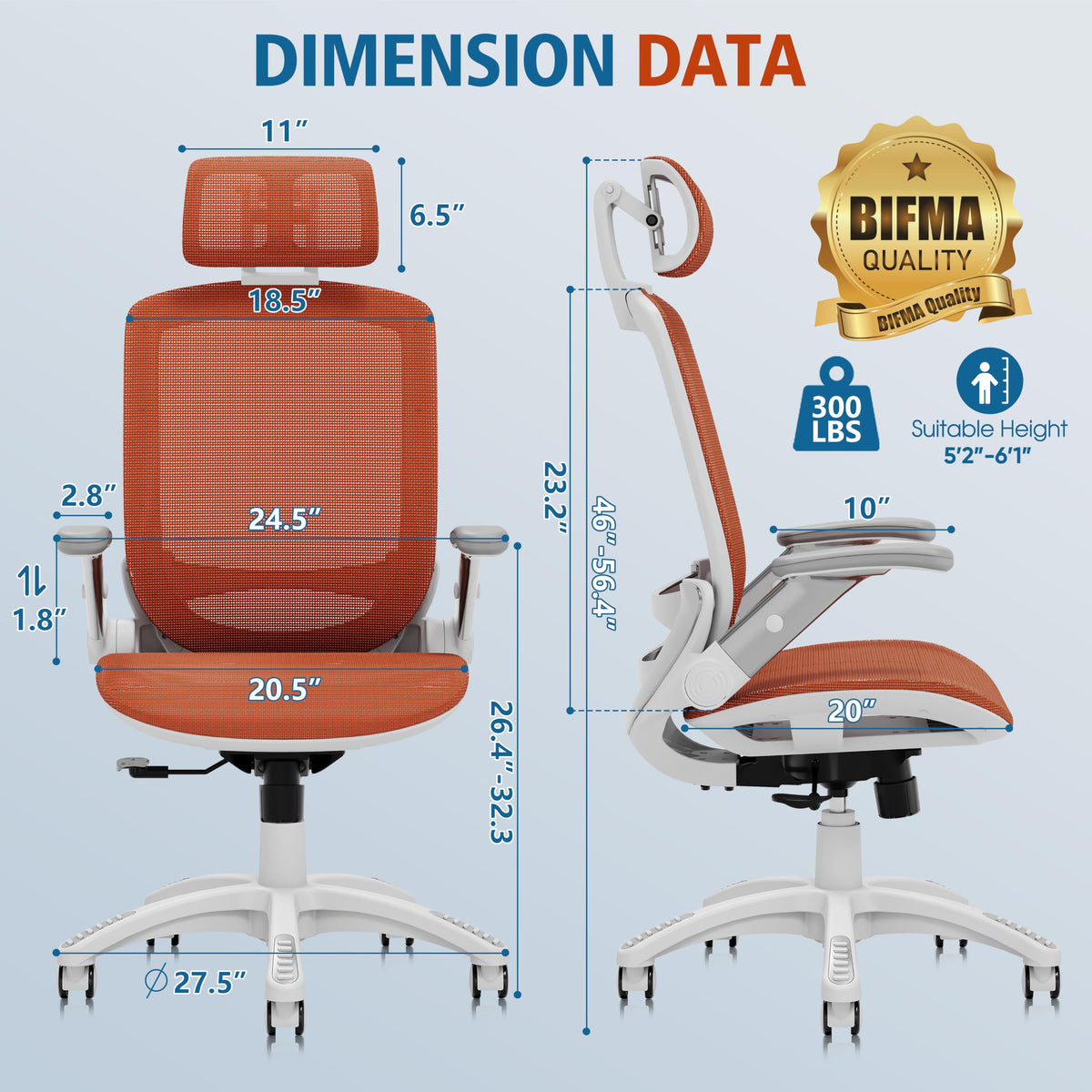 Ergonomic High Back Mesh Office Chair with Headrest and Flip-Up Arms Q85980
