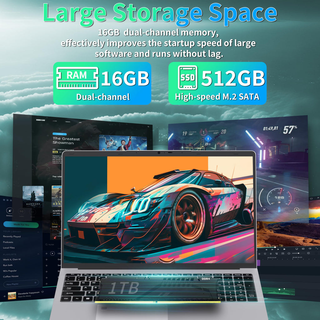 17.3" FHD IPS Business Laptop Computer, Silver U24586